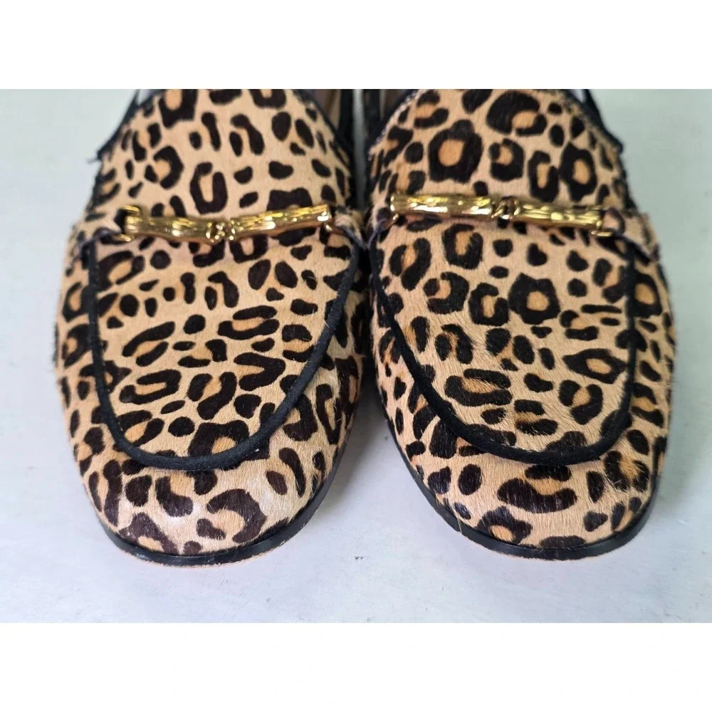 J.McLaughlin Dillon Women's Loafers Size 7 M Leopard Print Brown Calf Hair Shoes